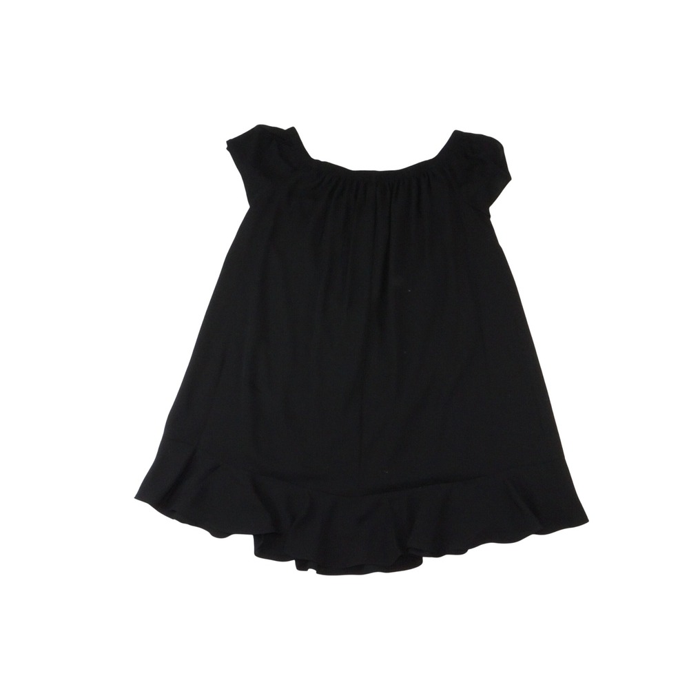 Express Black Off the Shoulder Ruffle Hem Mini Dress XL Cap Sleeve Solid LBD